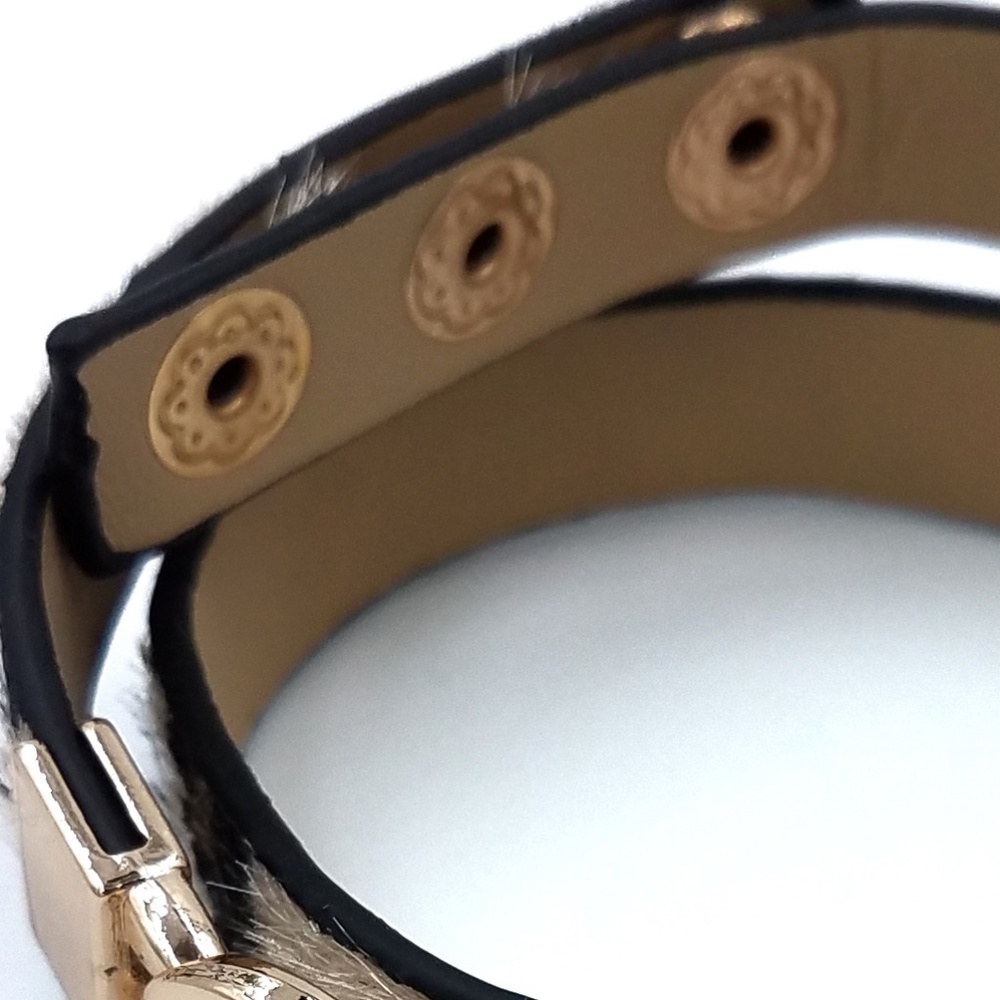 Leopard  gold chain wrap bracelet animal print - Picture 7 of 8
